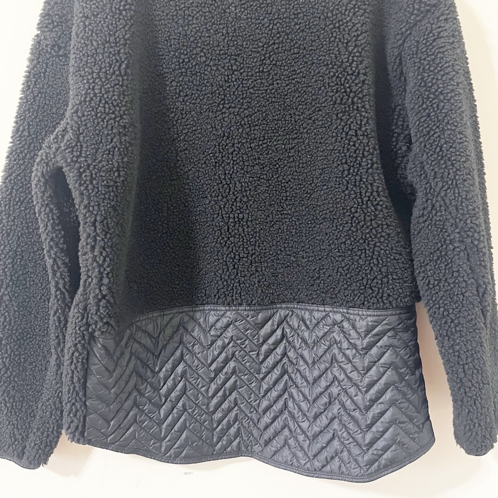 Athleta Cozy Sherpa Snap Sweatshirt Black Size Medium - Picture 11 of 14